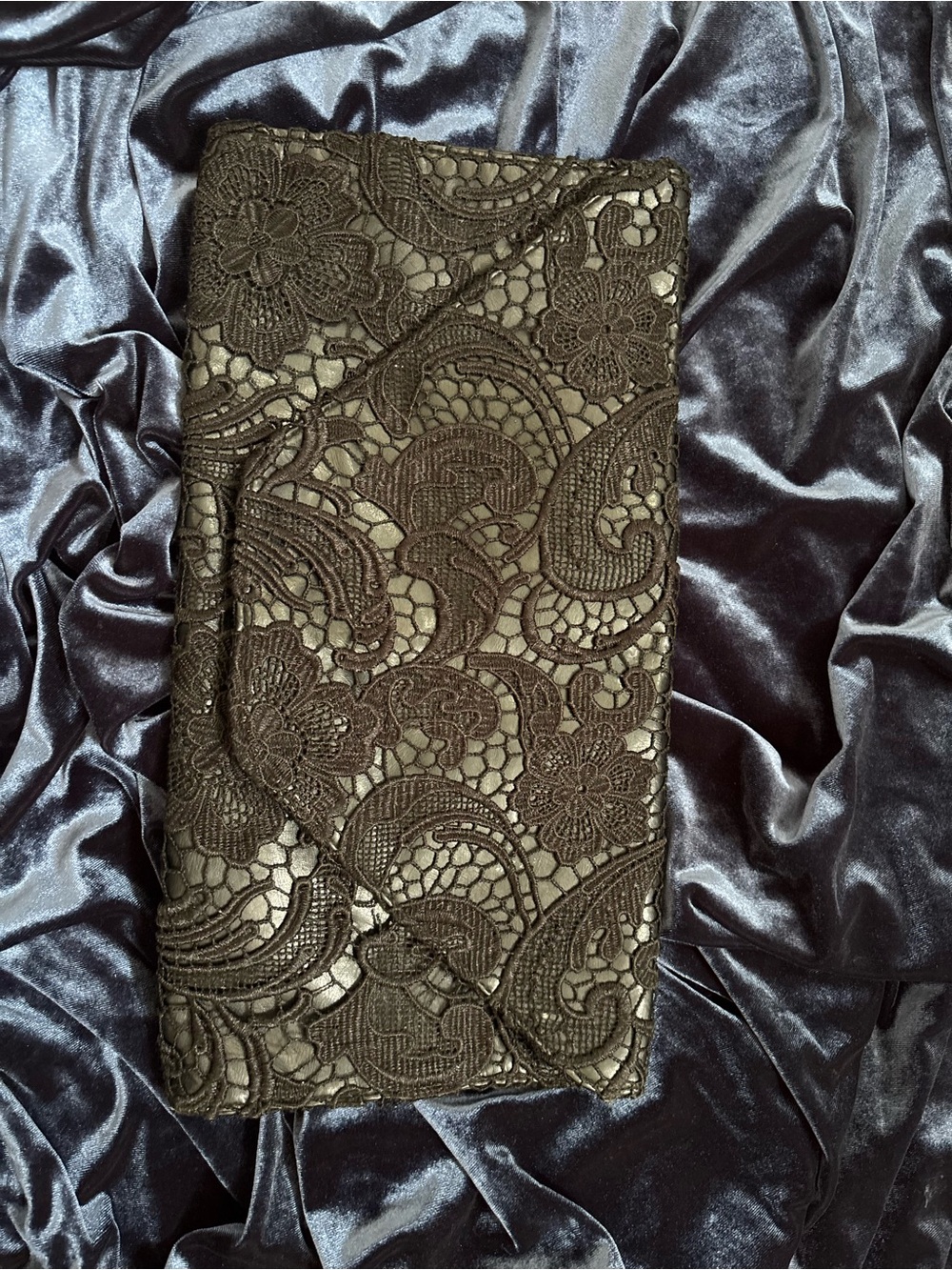 Jessica Simpson Black Lace Overlay Clutch